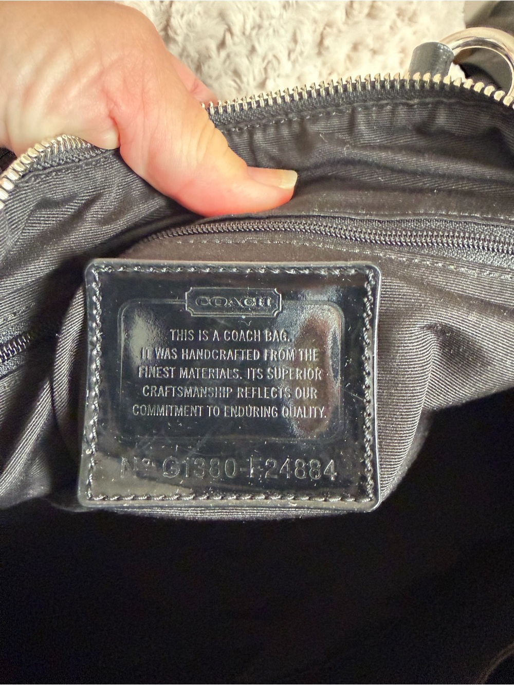 Coach Black Signature Canvas Shoulder Bag with Snakeskin Trim - Picture 7 of 9